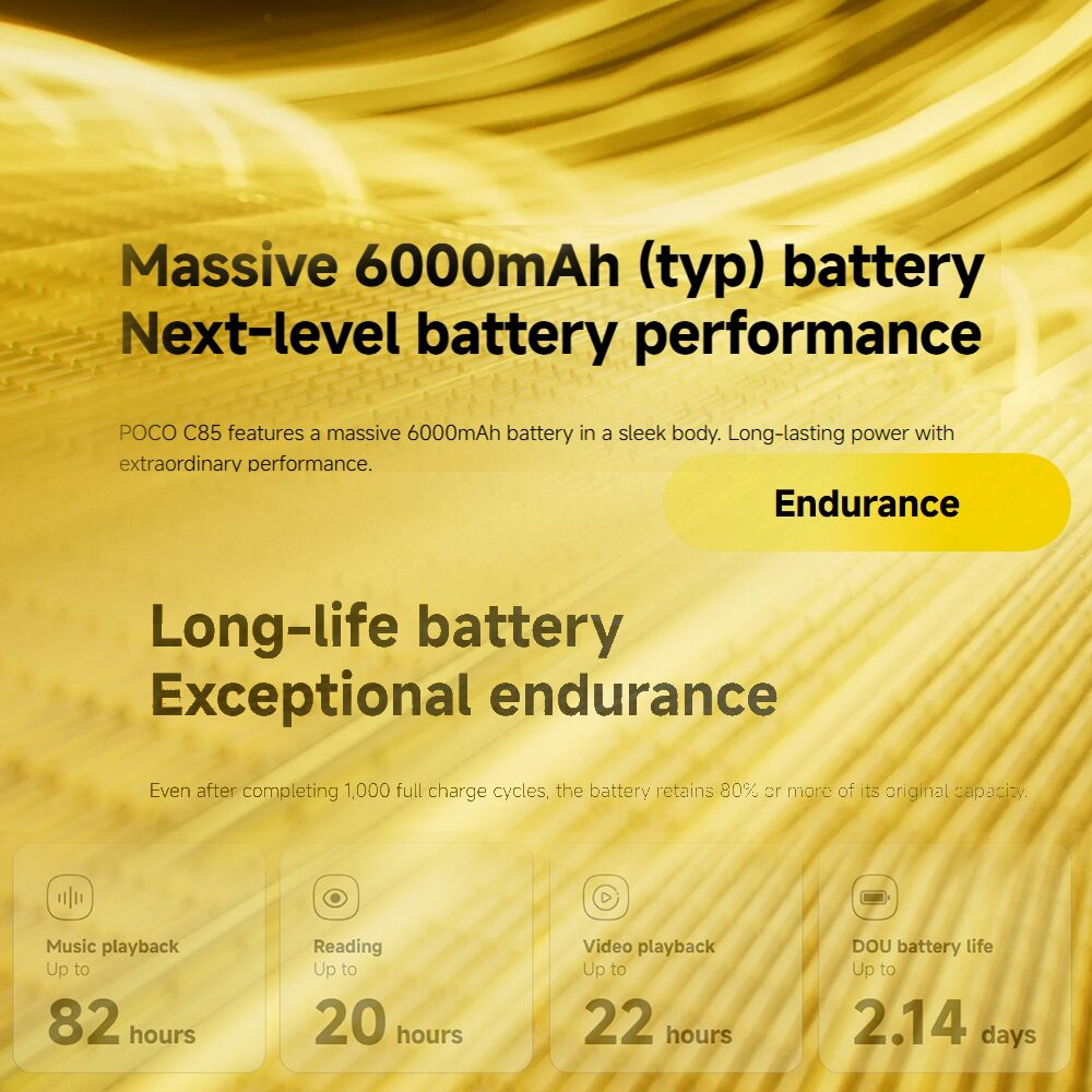 Smartphone Poco C85 256 GB 8 GB RAM – Tela 6,74″ HD+, Processador Helio G85, Câmera Dupla 50 MP IA, Bateria 5000 mAh, Android 14 - Imagem 12