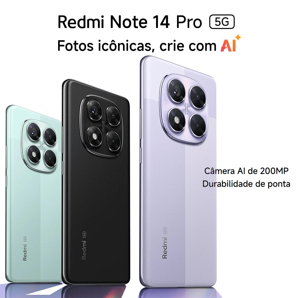 Smartphone Redmi Note 14 Pro 256 GB 8 GB RAM 5G – Tela AMOLED 6,67″ 120 Hz, Snapdragon 685, Android 14, Bateria 5000 mAh - Imagem 2