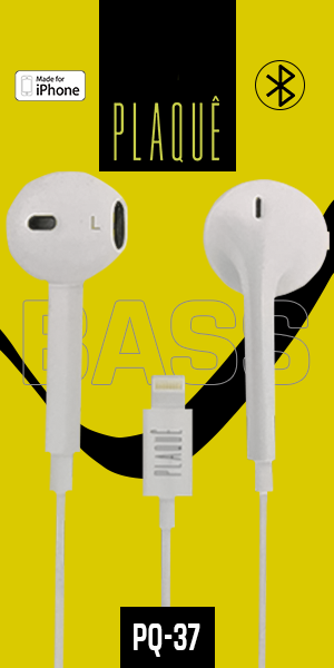 Fone de Ouvido Plaquê PQ-37 – Conforto Ergonômico, Isolamento Acústico e Conexão Lightning