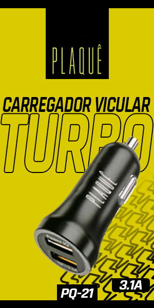 Carregador Veicular Turbo Plaquê PQ21 – Dual USB, 3.1A, Entrada 12–24V, Saída 5V