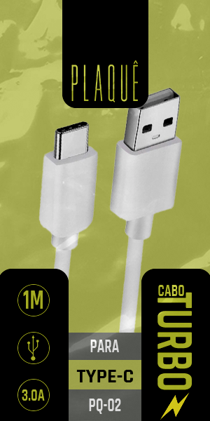 Cabo Plaquê Turbo USB 3.0 para Tipo C 3A (1m) – PQ-02