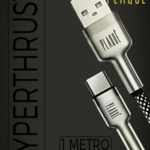 Cabo Plaquê Hyperthrust Titânio USB-C 60W (1m)