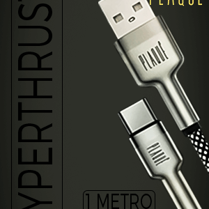 Cabo Plaquê Hyperthrust Titânio USB-C 60W (1m)