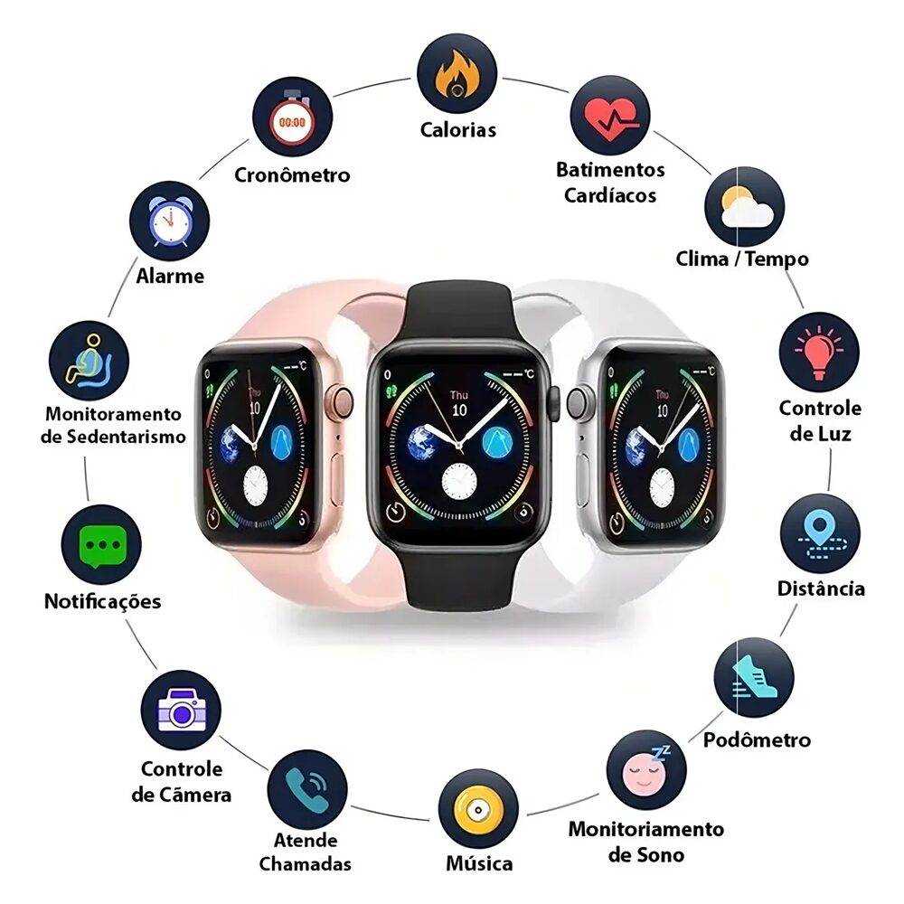 Smartwatch Bazik Prime W34+ – Tela Full Touch, Monitor Cardíaco, Android/iOS - Imagem 3