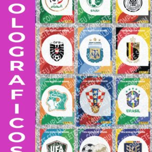 ESCUDOS HOLOGRAFICOS TODAS AS SELEÇÕES - Guia Digital PDF – Seleções Copa do Mundo 2026 (Álbum de Figurinhas | Versão Organizada PARA IMPRESSÃO)