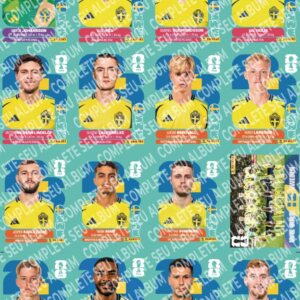 SWEDEN- Guia Digital PDF – Seleções Copa do Mundo 2026 (Álbum de Figurinhas | Versão Organizada PARA IMPRESSÃO)