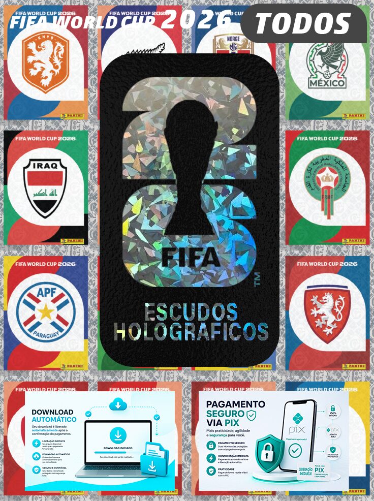 Escudos Holográficos Copa 2026 para Imprimir