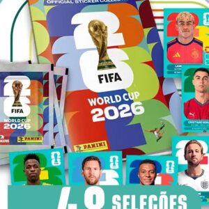 Álbum Oficial Copa 2026 + Figurinhas Impressas 48 Seleções