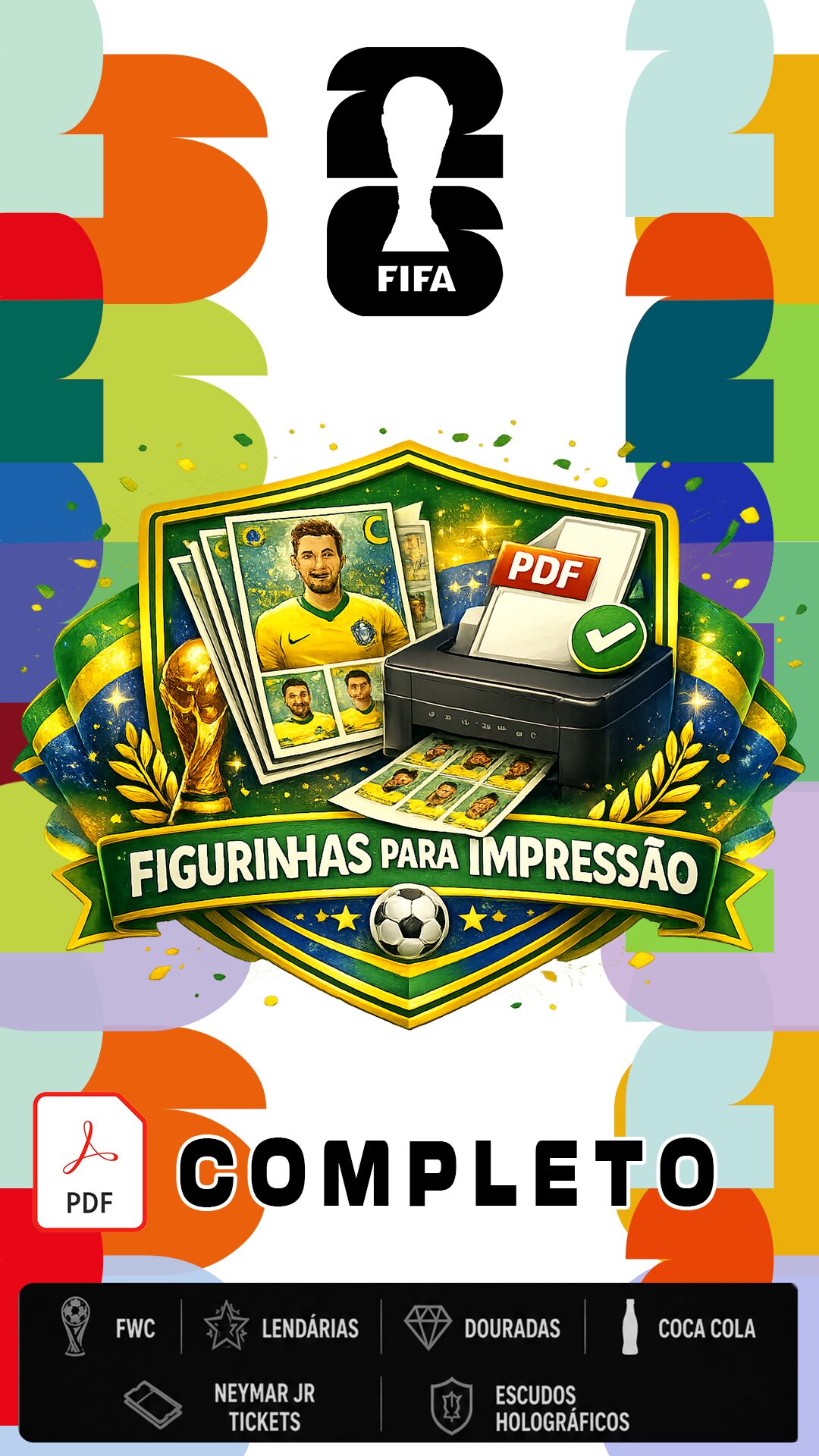 Pack Completo Figurinhas Copa 2026 para Imprimir PDF