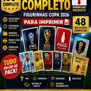 Pack Completo Figurinhas Copa 2026 para Imprimir PDF